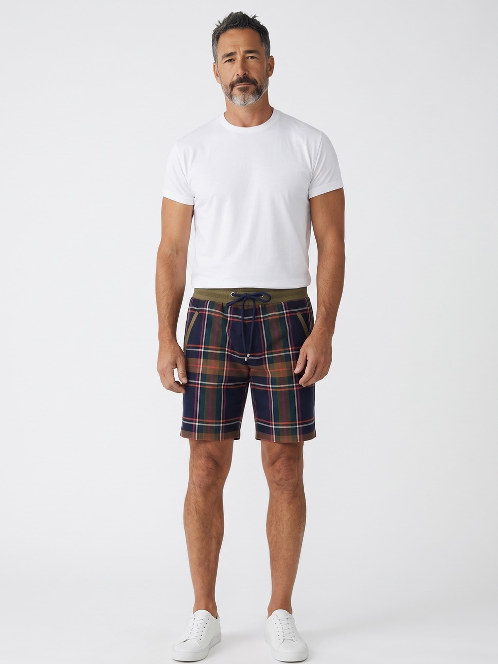 NWT XL Mr Turk Marcelin Men’s Plaid Shorts Drawstring Made in California